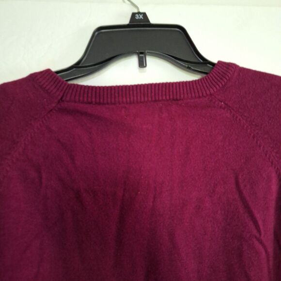 An Umgee Laced Women's Sweater Maroon Stylish Office Siren Y2K Pullover Size M - Picture 7 of 8